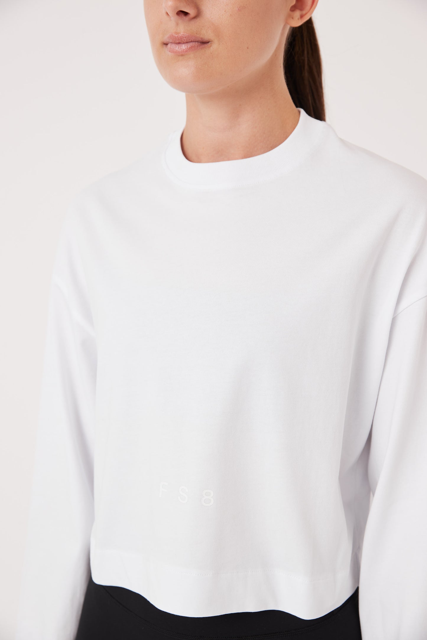 RecGen X FS8 Float Crop LS Tee, White