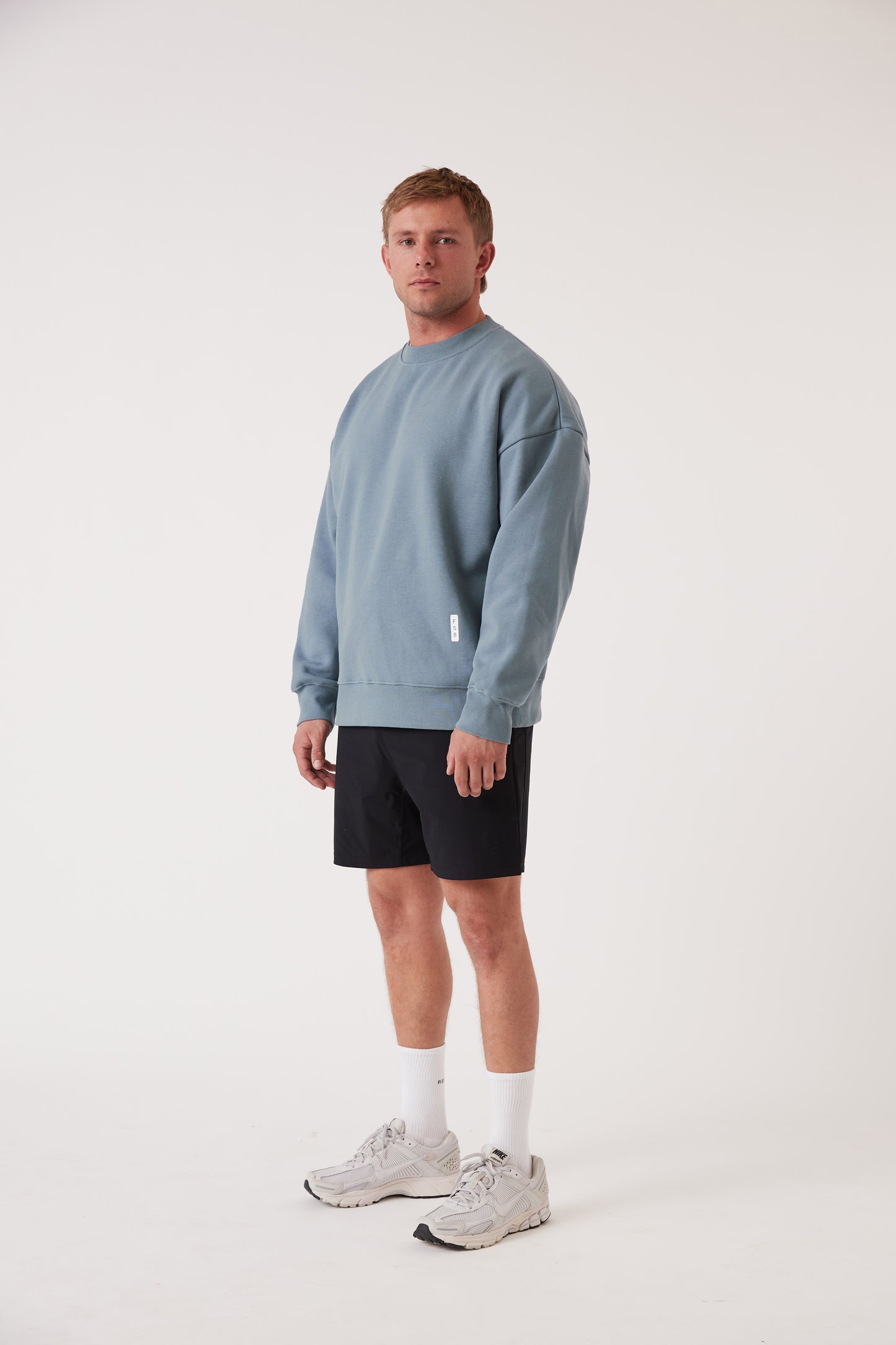 RecGen - Unisex Rest Fleece Crew, Chalk Blue