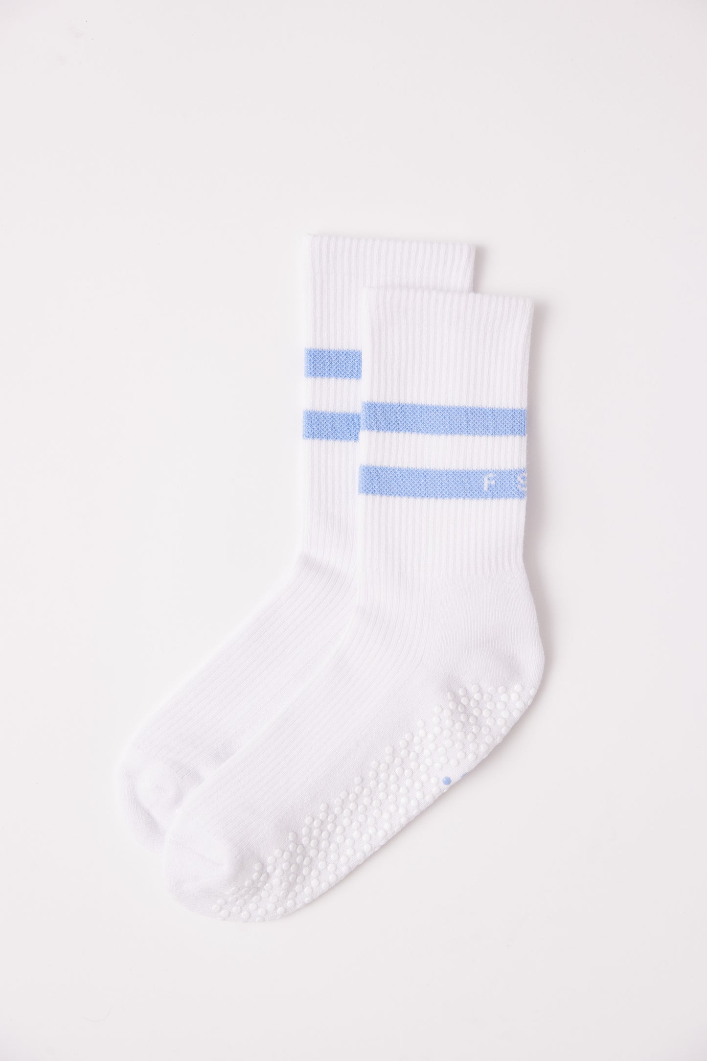 FS8 Crew Grip Sock - White & Lavender Stripe