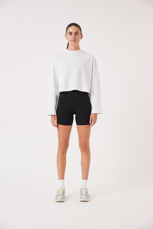 RecGen X FS8 Float Crop LS Tee, White