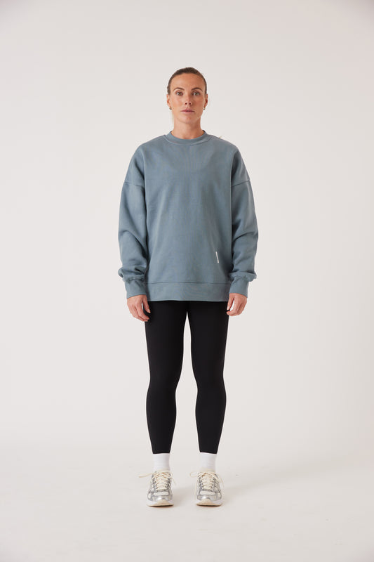 RecGen - Unisex Rest Fleece Crew, Chalk Blue